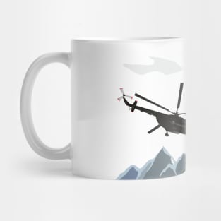 Black helicopters in Mountains Mug